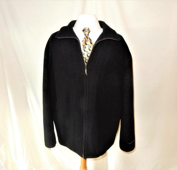 Sz L XL Italian Woven Fabric Jacket - Zipper Front - Liz Claiborne 