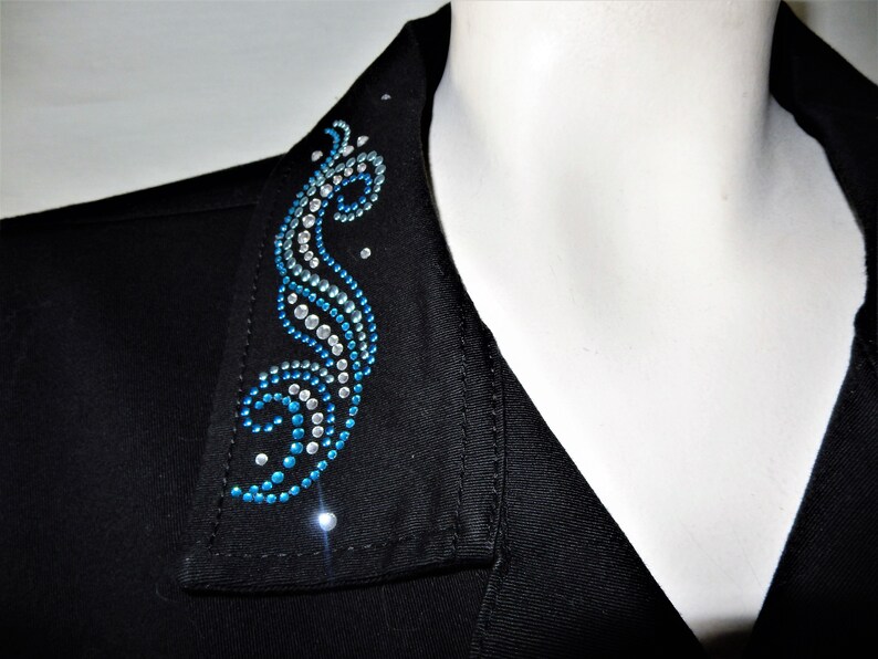 1970s 1980s Vintage - PFI Fashions Bling Sz XL 12 14 Black Denim Rhinestone Show Jacket