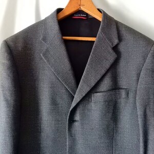 Sz 40L Men's Pierre Cardin Blazer Jacket Sport Suit Coat Wool Charcoal Gray Designer image 3