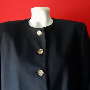 Sz 10 12 Benard Holtzman Harve Benard Wool Blazer Jacket Black Wear to Work or Church Professional Career Wotk Office image 2