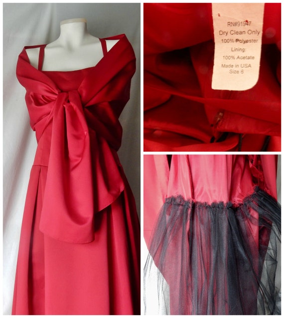 Sz 4 6 Formal Ball Gown & Wrap - Tall - 80s After… - image 3