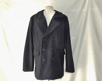 Sz 40R M Pea Coat Jacket - Double Poitrine - Laine Lavable Blend - 40 R - Femme 1X 14W 16