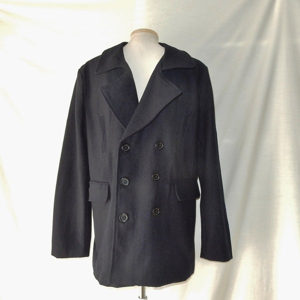 Sz 40R M Pea Coat Jacket - Double Breasted - Washable Wool Blend - 40 R - Women's 1X  14W 16