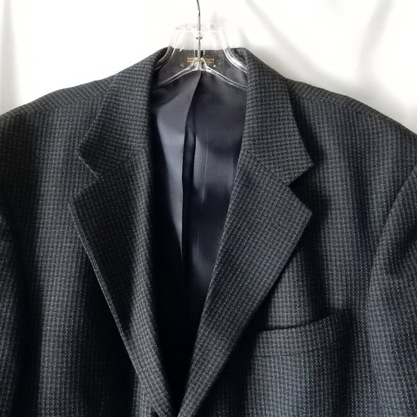 Sz 40L Men's Pierre Cardin Blazer Jacket Sport Suit Coat - Wool - Charcoal Gray - Designer