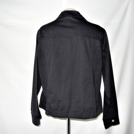 Sz XL 12 14 Black Denim Rhinestone Show Jacket - … - image 5