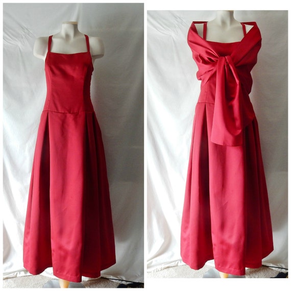 Sz 4 6 Formal Ball Gown & Wrap - Tall - 80s After… - image 1