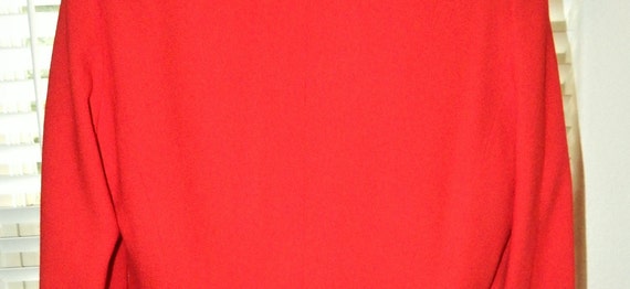 Sz 14W Wool Power Blazer Tunic Jacket - Red w Bla… - image 4