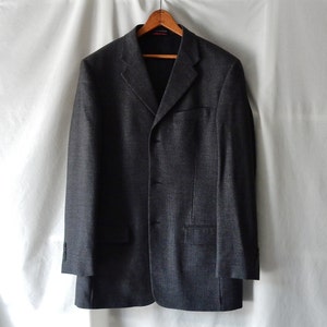 Sz 40L Men's Pierre Cardin Blazer Jacket Sport Suit Coat Wool Charcoal Gray Designer image 2