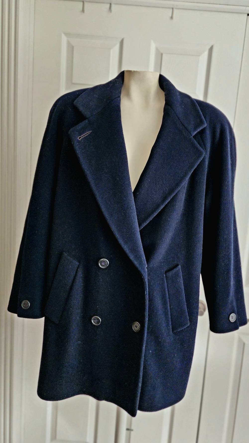 Ssz 14/16 Jones New York Blue Peacoat All Wool EUC Military Navy