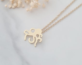 Octopus Necklace, Octopus Pendant, Sea Creature Necklace, Marine Life Jewellery, Ocean Life Jewellery, Minimalist Sea Animal Necklace