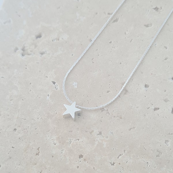 Tiny Star Necklace, Dainty Celestial Necklace, Star Pendant, Gifts for Women, Celestial Jewellery, 3D Star, Star Jewellery, Minimalist Star