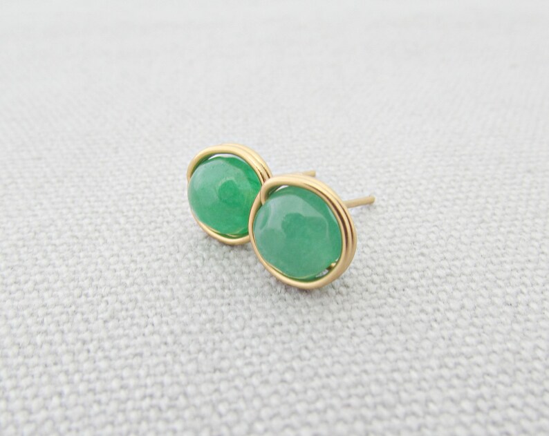 Jade Earrings Jade Stud Earrings Bridesmaid Gifts Jade Etsy UK