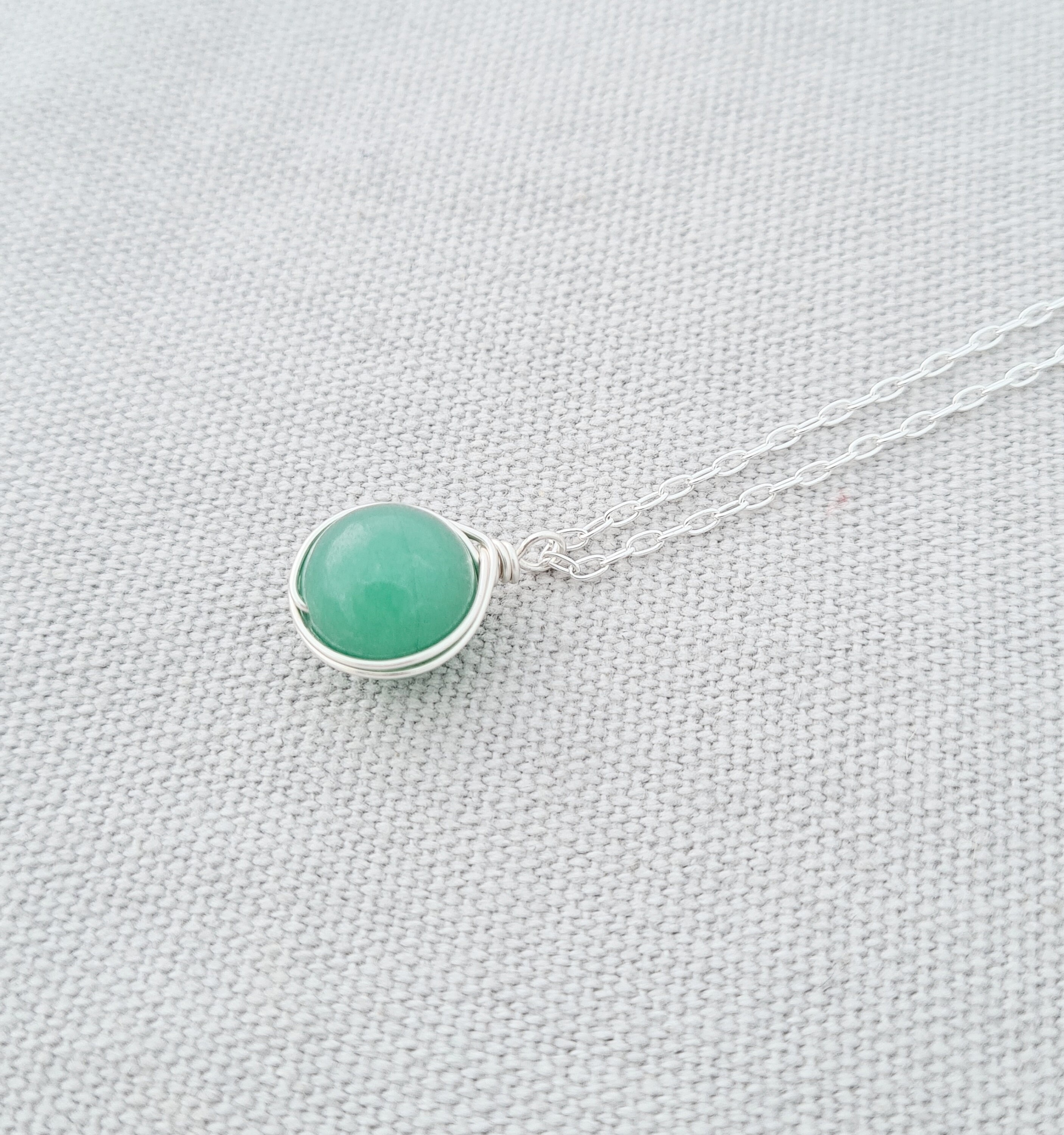 Jade Wire Wrapped Pendant Necklace Green Jade Necklace Etsy UK