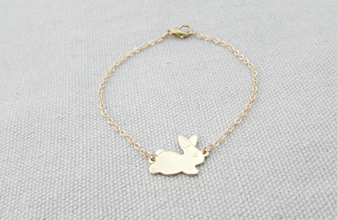 Gold Rabbit Bracelet Bunny Bracelet Etsy UK Bridesmaid | Etsy