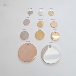 Gegraveerde schijf, Gegraveerde munt, Gepersonaliseerde sieraden, Extra initiaal, Initiaal toevoegen, Verzilverde munt, Vergulde munt, Roségoud