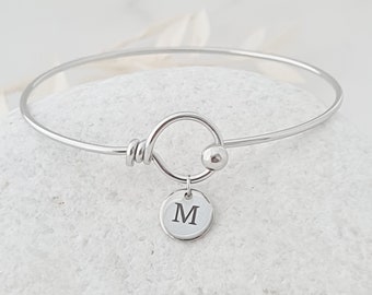 Knot Bangle Bracelet, Personalised Bracelet, Initial Bangle, Bridesmaid Gifts, Bridesmaid Bracelet, Friend Gifts, Personalised Jewellery