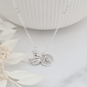 Duck Necklace and Initial Necklace, Duck Pendant, Rubber Duck Necklace, Girl Girls, Duck Pendant, Personalised Duck Jewellery, Easter Gift