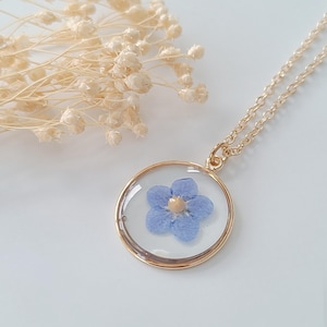 Forget Me Not & Mustard Seed Necklace: Gold Plated Christian Jewelry