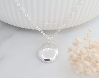 Tiny Sterling Silver Locket Necklace, Bridesmaid Keepsake Jewellery
