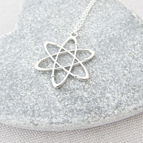 Atom Molecule Necklace, Science Jewellery, Science Necklace, Physics Teacher Gifts, Science Student, Geekery, Chemistry Symbol Pendant