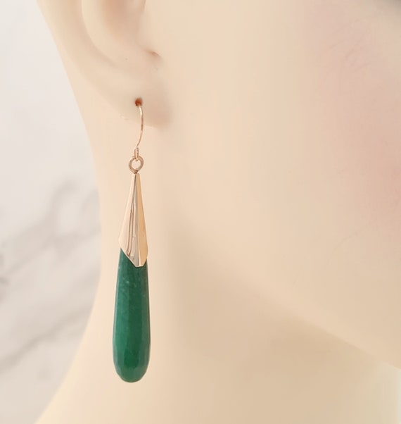 Green Jade Drop Earrings Women Earrings Gold Plated Real - Etsy | Real jade  jewelry, Women's earrings, Jade jewelry