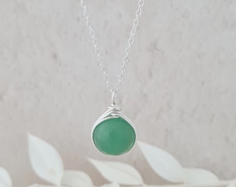 Silver Jade Necklace, Jade Pendant, Green Jade, Jade Jewellery, 35th Wedding Anniversary Gifts, Green Gemstone, Bridesmaid Necklace, Chakra