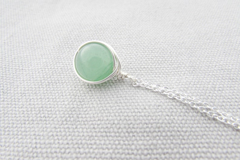 Jade Wire Wrapped Pendant Necklace Green Jade Necklace Etsy