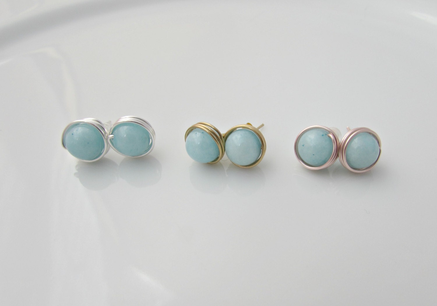 Jade Earrings Jade Stud Earrings Bridesmaid Gifts Jade Etsy