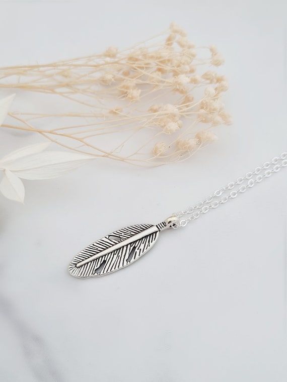 Feather Necklace Dainty Feather Necklace Feather Pendant