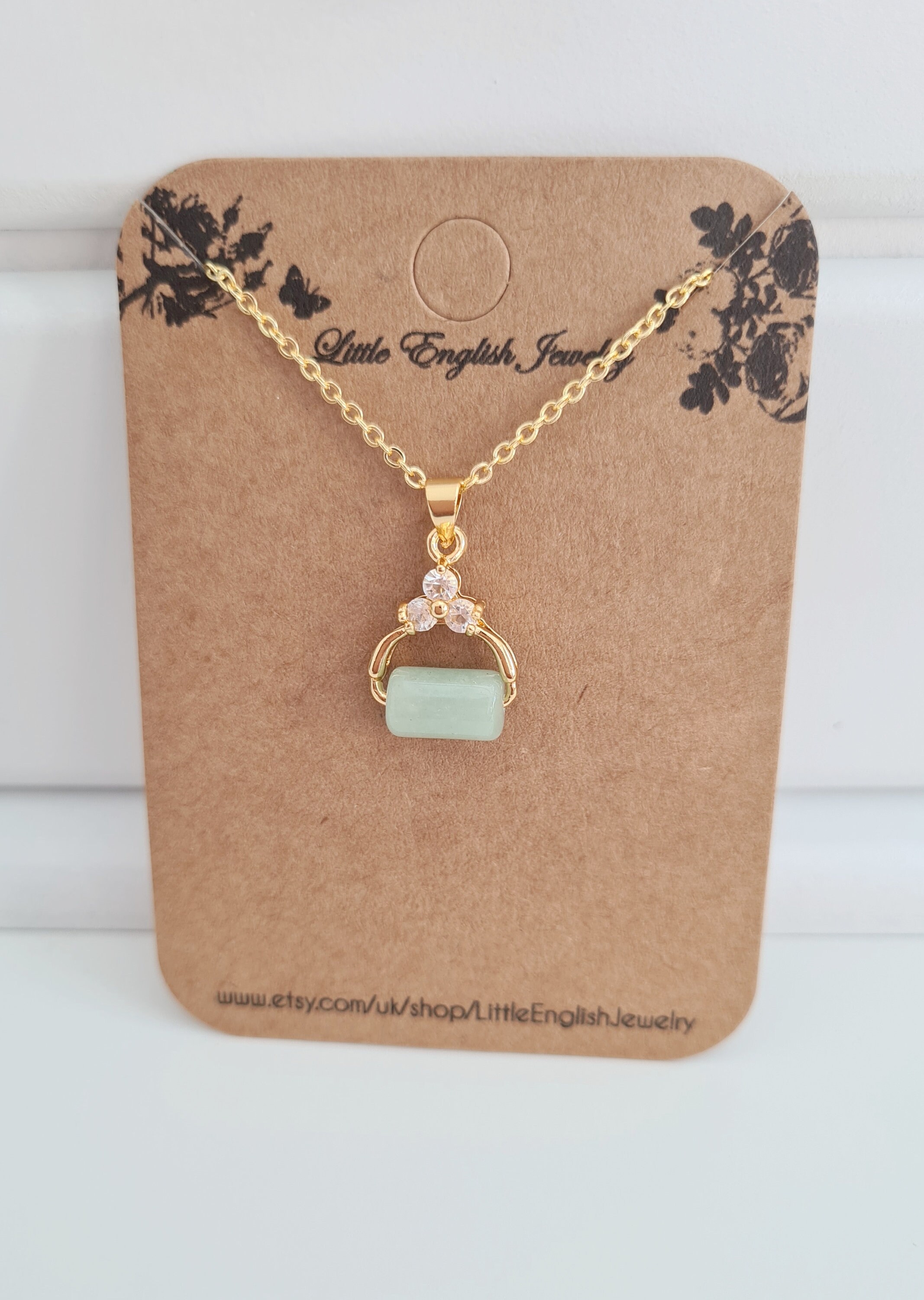 Jade Necklace Cylinder Jade Pendant Light Green Jade Gold Etsy UK