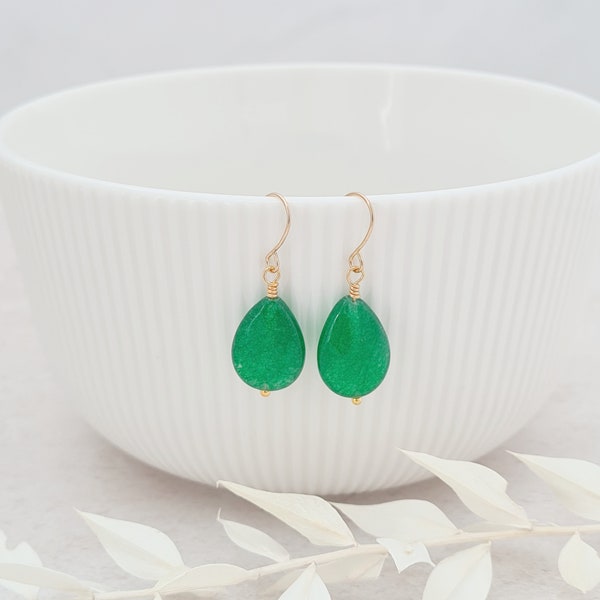 Pendientes colgantes de jade de Malasia, pendientes de jade verde, piedra preciosa verde, joyas de jade, joyas de orejas para mujeres, 35 aniversario de bodas