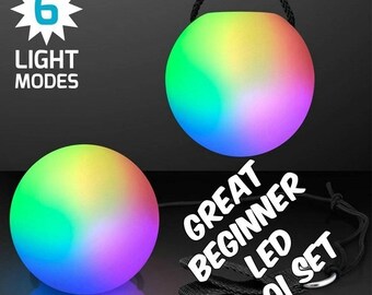 Sale!! Color Strobing LED POI - Great Beginner Set - 6 Modes - POI Balls