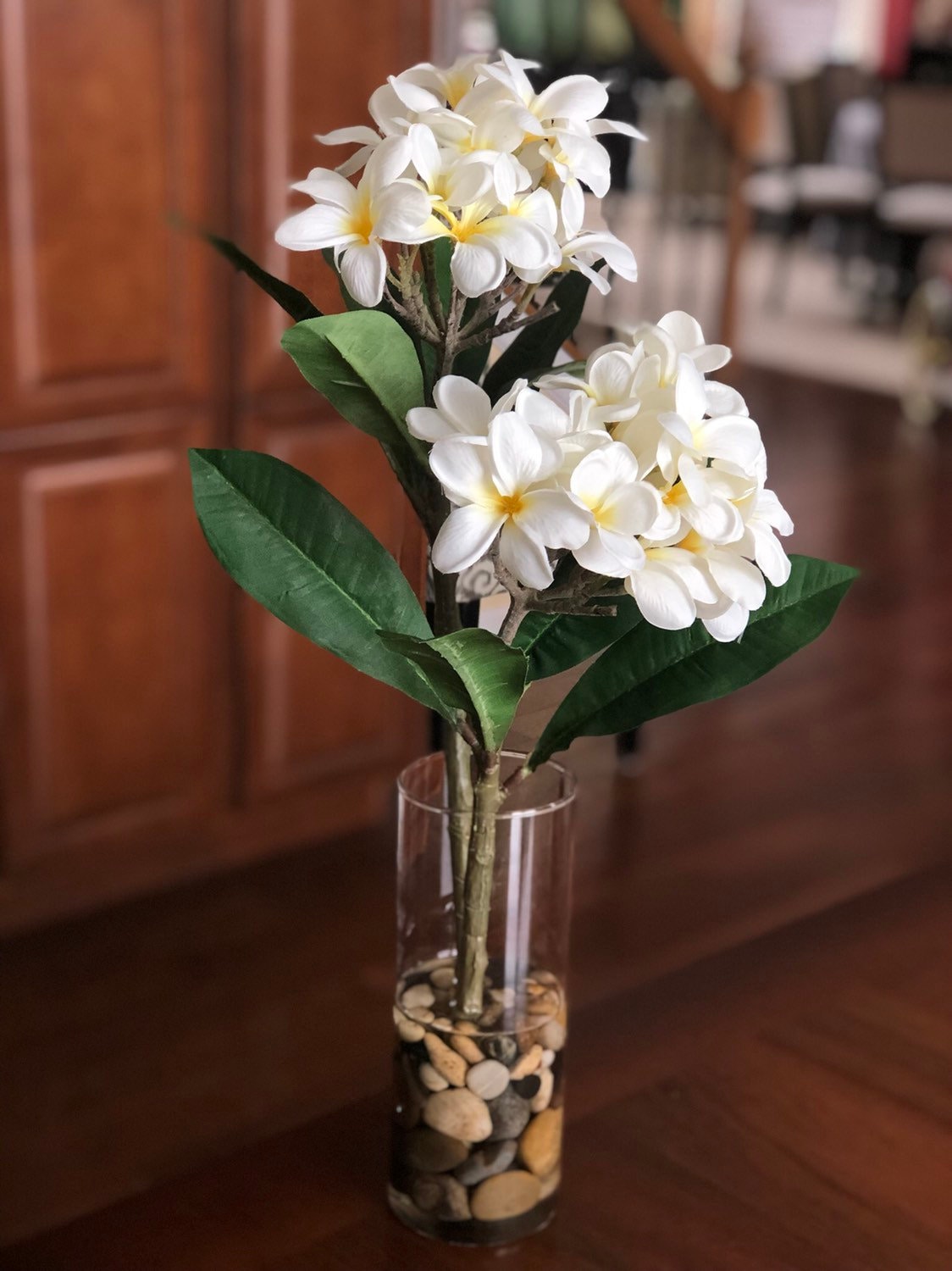 Hawaiian Frangipani Faux Flower Arrangement in Cylinder Glass Etsy