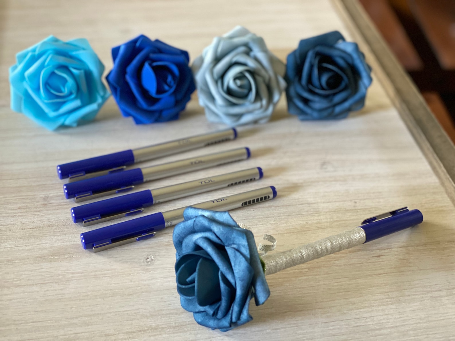 Blue Rose Flower Pen TUL Fine Liner Pens Teacher Gift Etsy