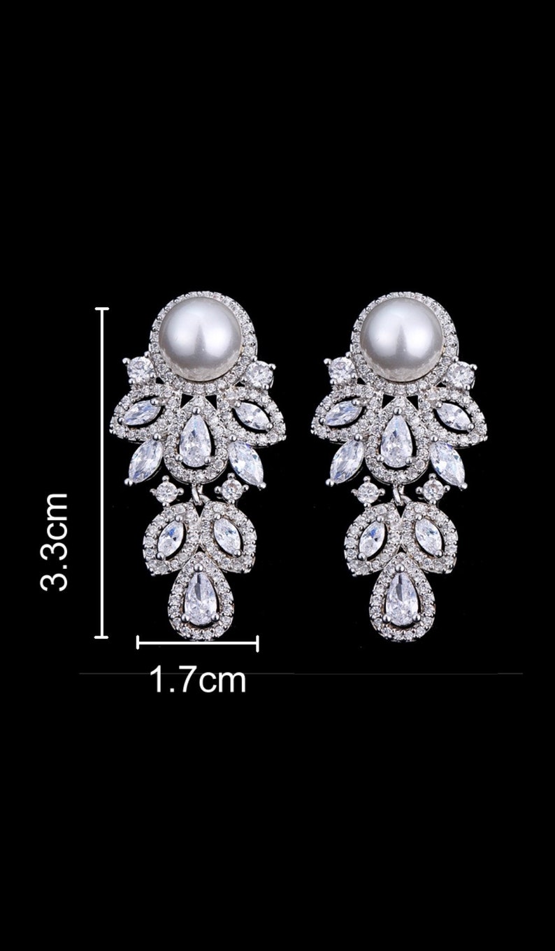 Pair Pearl Leaf Dangle Drops SILVER Wedding Gauges tunnels Plugs earring 8g 6g 4g 2g 0g 00g 7/16 1/2 3mm 4mm 5mm 6mm 8mm 10mm 11mm 12mm image 8