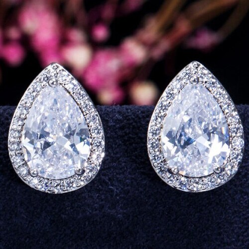 Diamond and Pearl Drop Wedding Gauges Plugs 8g0g Etsy