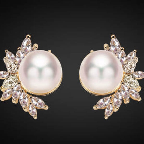 Gold Pearl Earrings - Pearl Ear Gauges - Bridesmaid Gift - Pearl Plugs - Wedding Gauges - Wedding Plugs - Wedding Jewelry GOLD