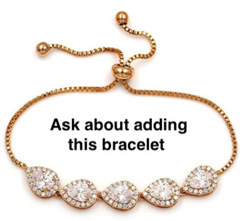 SET Necklace & Gauges Earrings GOLD Small Teardrop Crystal Etsy