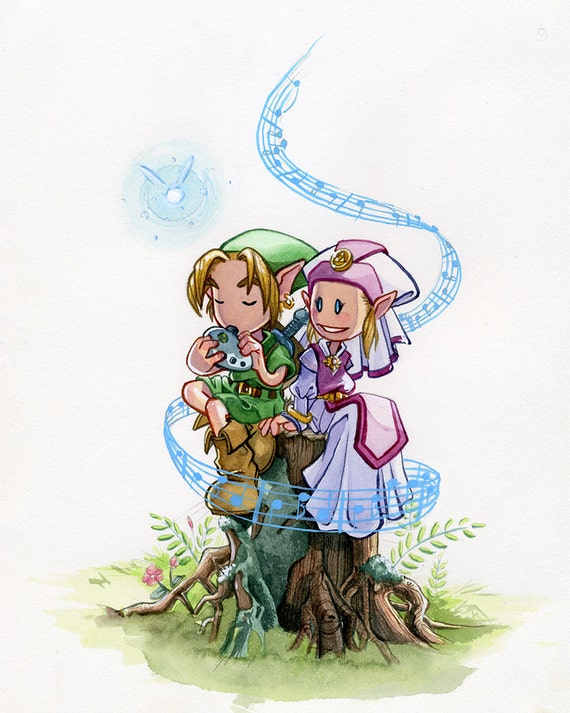 Zelda Ocarina Of Time Art Print Etsy Zelda Ocarina Of Time Art Print Etsy