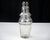 Antique Short Shaker Castor Bottle Circle and Almond Cuts, Victorian ABP Cut Glass, Original Lid