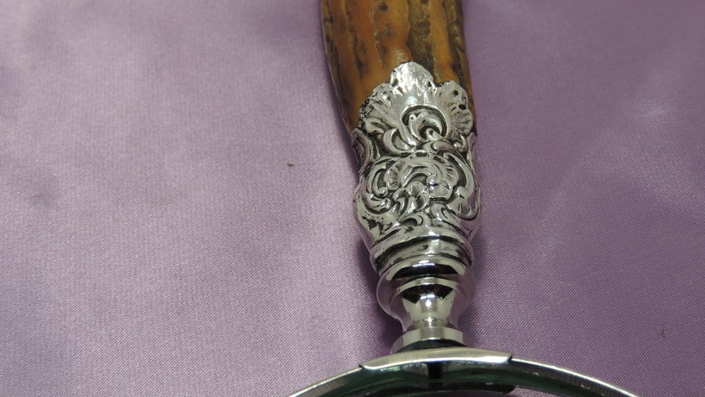 Early Stag Handle with Sterling Silver Mounts Magnifying Glass