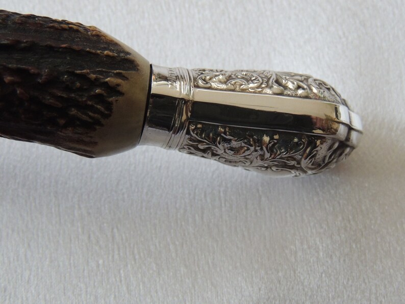 American Stag Handle Magnifying Glass With Silver End Collar.