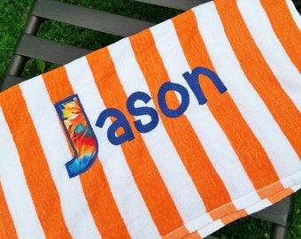 Custom Personalized Beach Towel with  Embroidery/Applique