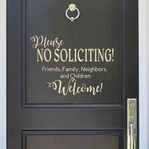 No Soliciting Door DECAL