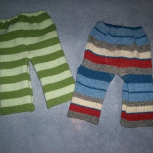 Custom Recycled Wool Longies (upcycled wool sweater baby pants for use as a diaper cover)