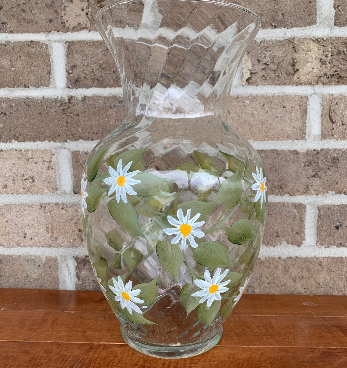 Hand Painted White Daisy Vase Large Daisy Vase Daisy Etsy