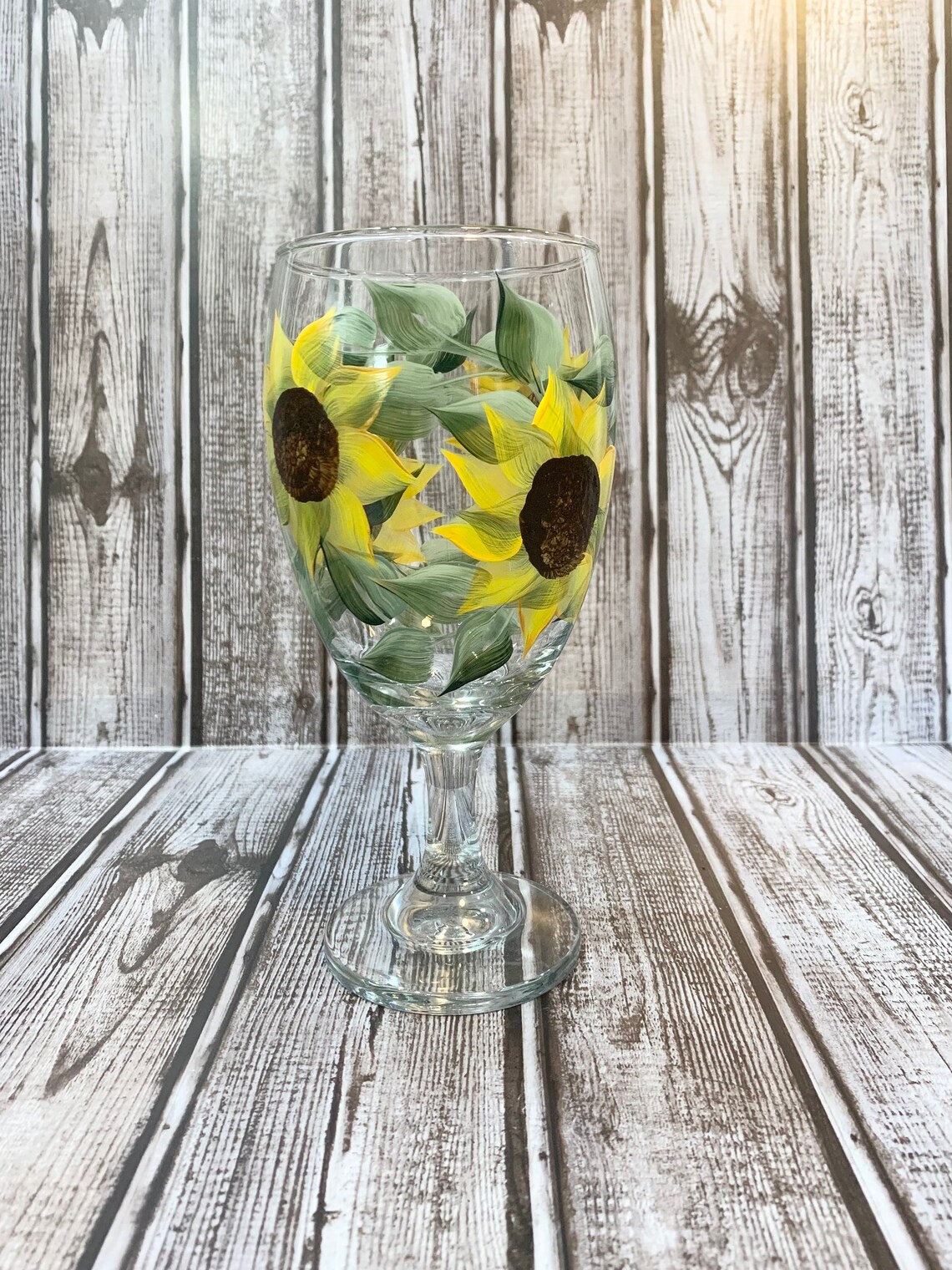 Hand Painted Sunflower Drinking Glasses and Pitcher Set | Etsy