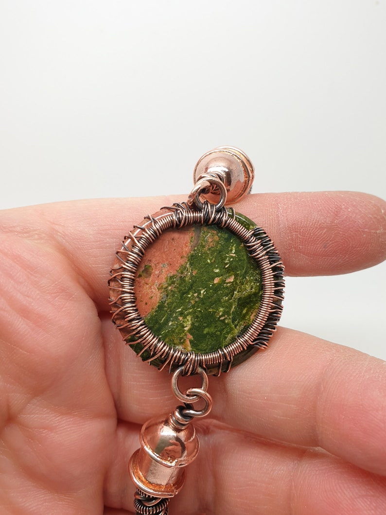 Statement Jewellery Tree Amulet Unakite Tree Of Life Bracelet Wire Wrapped Jewellery