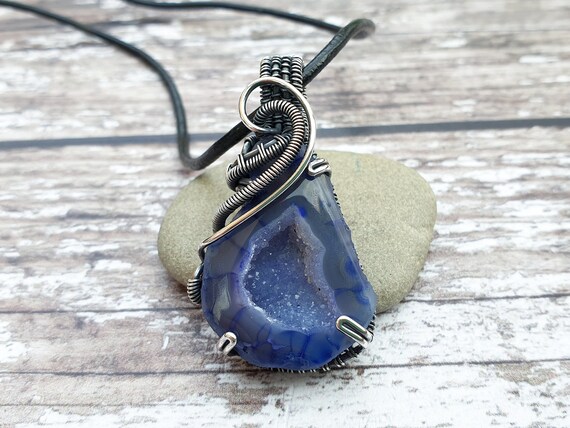 Blue Druzy Agate Pendants Blue Druzy Agate Pendants