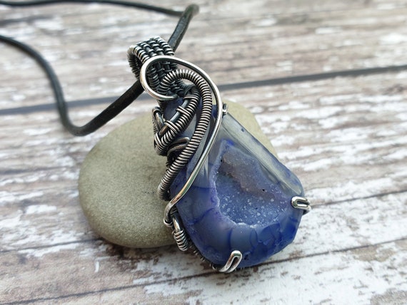 Blue Druzy Agate Pendants Blue Druzy Agate Pendants